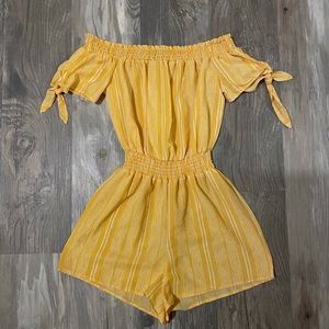 Yellow Striped Romper